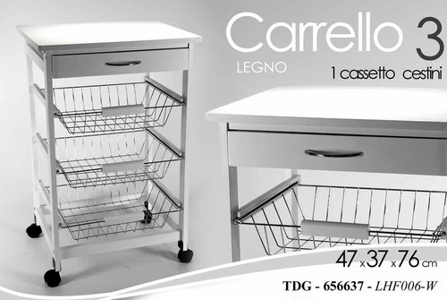 Carrello cucina bianco moderno - cucina,