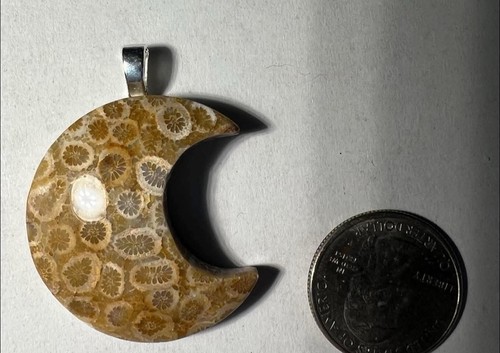 Pendente fossile corallo - , luna