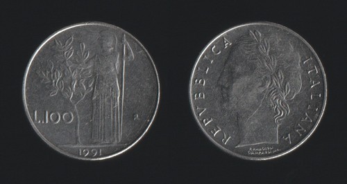 100 lire 1991 minerva italia - 100,