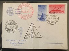 Volo Speciale*San Marino-Riccione*28-6-1949 lancio con paracadute