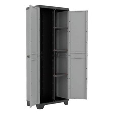 Armadio Keter Stilo portascope in resina per esterno grigio 68x39xh173 Cm 
