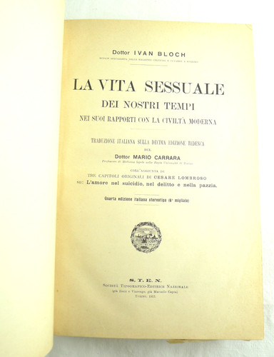 Ivan bloch vita sessuale - bloch, la