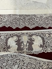 Pizzo cantù e tombolo lotto pizzi per altare, paramenti sacri, chiesa, pianeta.