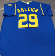 Maglia Cal Raleigh #29 Mariners City Royal Cool Base cucita cucita.