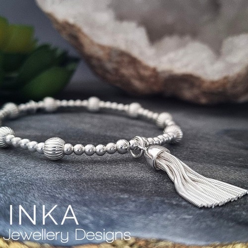 Bracciale nappa argento - bracciale,