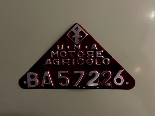 Targa motore agricolo bari - targa, ba