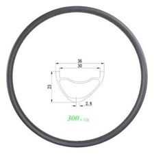 Cerchio Tubeless 29er Carbon MTB XC Bici Clincher Asimmetrico Senza Gancio 24/28/32 Fori