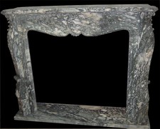 GRANDE CAMINO IN MARMO BLU NO PIETRA CAMINETTO LUIGI XV MARBLE FIREPLACE CM 157