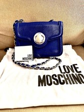 Originale I Love MoschinoBorsetta Elegante A Spalla Blue Vivo. In Pelle Lucida