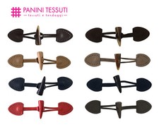 BOTTONI ALAMARI finta pelle scamosciati cappotto montgomery cardigan corno asola