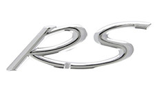 LOGO ADESIVO RS 3D IN ABS CROMATO PER CARROZZERIA CROMATO EMBLEMA ADESIVO