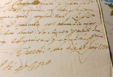 DA VENEZIA A CLODIA PREFILATELICA DEL 1750 lettera Manoscritta Semplice.