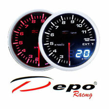 Manometro Temperatura Gas di Scarico 200-1200°C EGT DEPO Racing Dual View Nero