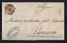 A05 REGNO LOMBARDO-VENETO Lettera da VERONA a PARMA 28.11.1855  f.llo 30 cent