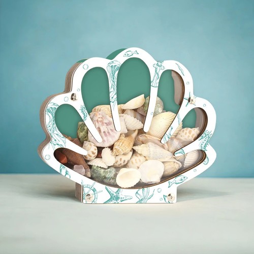 Vetrina conchiglia legno - vetrina,