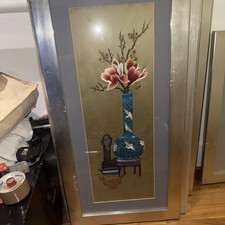 Pannello ricamo cinese vintage