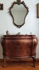 Comò vintage bombato in stile barocco – legno massello - 2 cassetti grandi