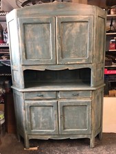 Credenza a 4 ante, laccata, shabby con alzata chiusa anni 50/60