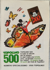 PUBBLICITA' TOPOLINO NUMERO 500 FARFALLA PROMO ORIGINALE 1965 MONDADORI DISNEY