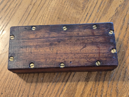 Antique walnut case - case, knife