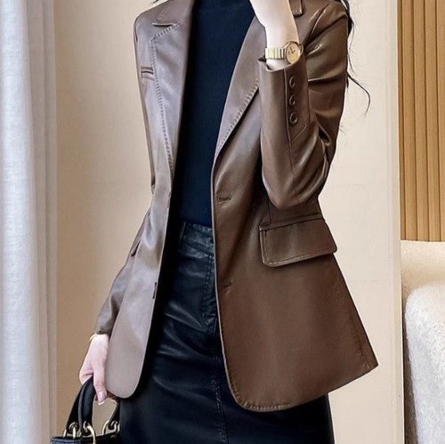 Blazer donna ecopelle business