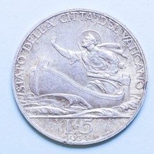 PIO IX 5 LIRE 1934 ANNO XIII