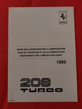 Ferrari 208 Turbo 1985 Piano Manutenzione E Lubrificazione