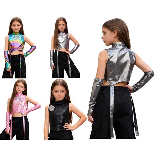 Crop top smanicato bambina hip