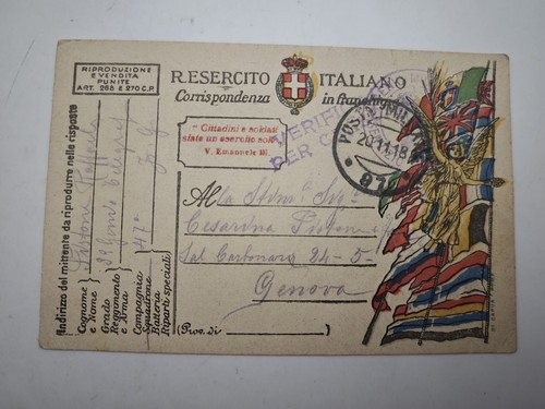 Cartolina ww1 franchigia regio - cartolina,