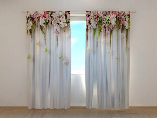 Tende fiori cascanti rosette - tende,
