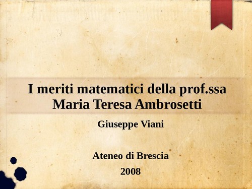 Meriti matematici della - meriti,