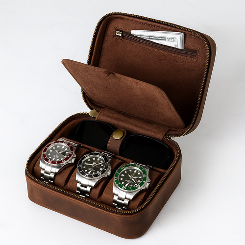 Scatola orologio pelle - , marrone