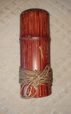 Porta candele asiatico cilindrico in bambù