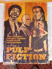 LOCANDINA FILM PULP FICTION STAMPATA SU LEGNO