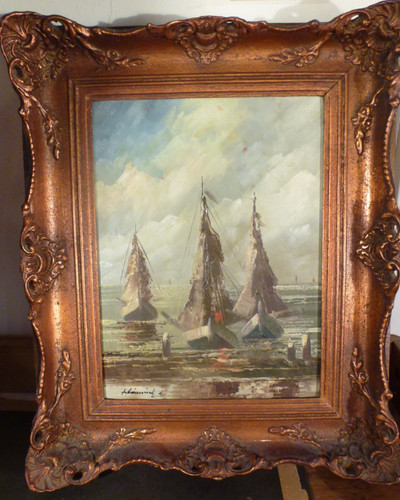 Dipinto olio navi - dipinto, mare