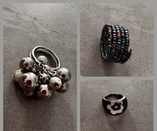 Set tre anelli palline argento