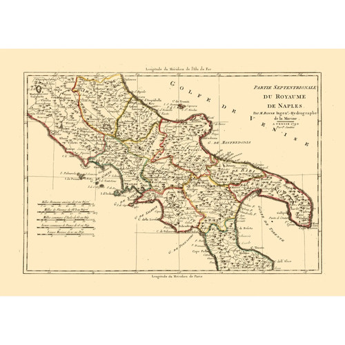 Mappa storica regione - -, napoli