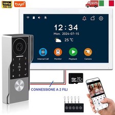 VIDEOCITOFONO CITOFONO CAMPANELLO WiFi 2 Fili MONITOR TUOCH APP Tuya Smart Life