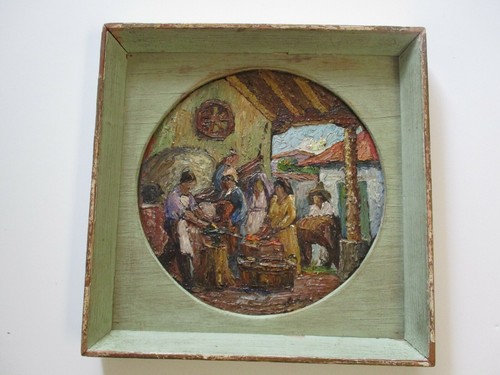 Antico dipinto olio vintage - antico,
