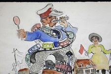 Georges Guido Filiberti (1881-1970) La Festa Acquerello Milan Italia Louis