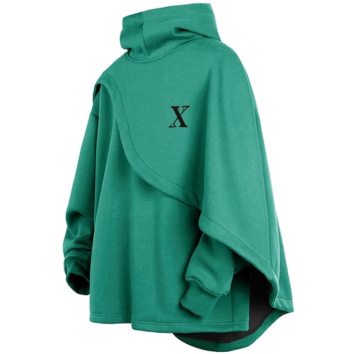 Felpa con cappuccio poncho - felpa,