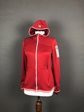 Top donna ORTOVOX full zip strato medio taglia L bordeaux poliestere con cappuccio