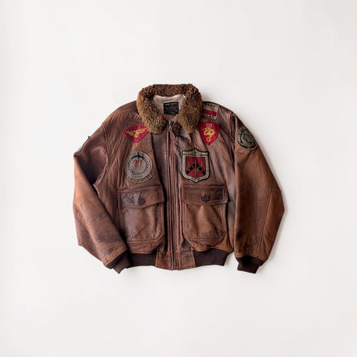 Avirex navy leather - g-1,