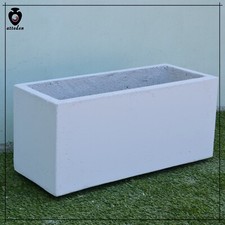Fioriere da esterno vaso in cemento bianco rettangolare cm 100 80  da balcone