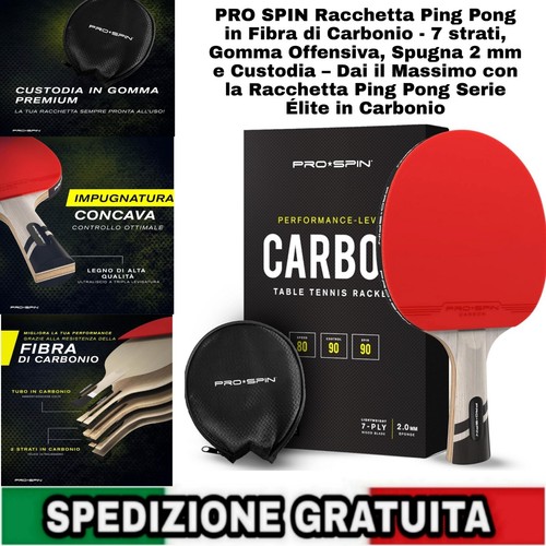 Racchetta ping pong fibra - ping, in
