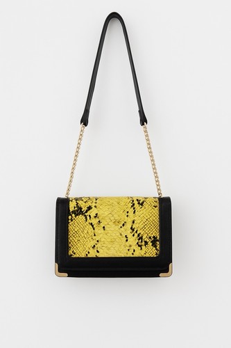 Borsa minelli pitonata giallo - borsa,