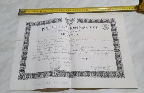 Diploma vittorio emanuele - vittorio, ii