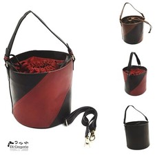 Borsa secchiello pelle borsello donna tracolla regolabile artigianale italiana