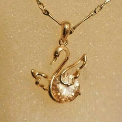 Collana pendente cigno zircone - collana,