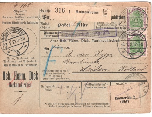 Germania cartolina pacco